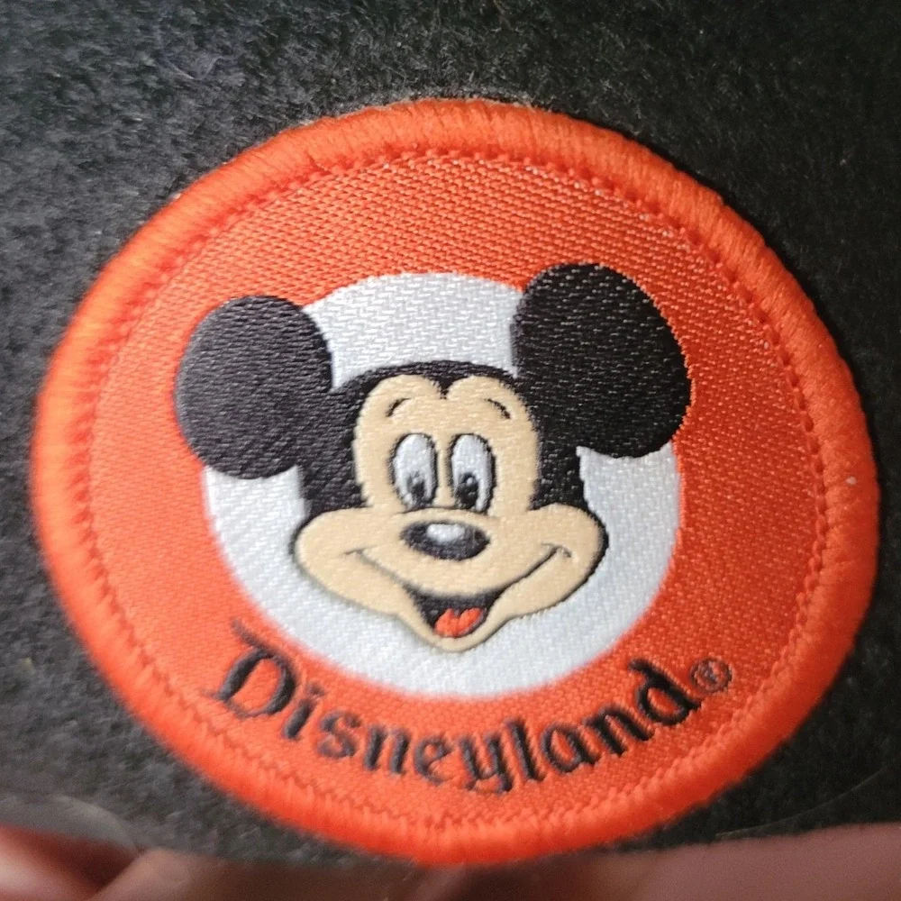 Disneyland Mickey Mouse Ears Hat Black Orange Patch Custom Name Nikolas‎ Infant